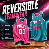Seragam Basket Reversibel Label Pribadi, Jersey Bernapas, Seragam Merek Kustom untuk Perusahaan Pakaian Olahraga dan Klub Basket