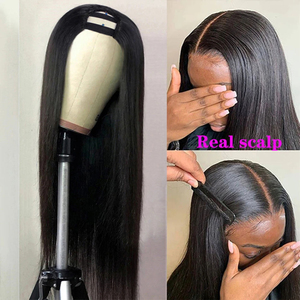 Pelucas Lisas Baratas, Peluca en U, Pelucas de Cabello Humano Brasileño para Mujer, Cabello Virgen, Gran Venta, Peluca en Forma de U Media, 200 de Densidad, Venta al por Mayor - Product Image 3