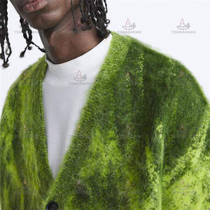 Suéter Cárdigan de Lana Cepillada, con Botones, Cuello en V, Estilo Moderno, Personalizado por el Fabricante OEM, <span class=keywords><strong>para</strong></span> <span class=keywords><strong>Hombre</strong></span> - Product Image 3