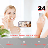 Support de Téléphone Double Face en Silicone à Ventouse, Support de Téléphone en Silicone Mains Libres pour Selfies et Vidéos