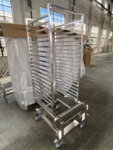 <span class=keywords><strong>Chariot</strong></span> de boulangerie commercial sur mesure à 20 niveaux en acier inoxydable pour four rotatif, fournisseur pour cuisines d'hôtel - Product Image 4