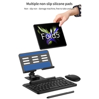 Kombo Keyboard dan Mouse Nirkabel untuk Samsung Galaxy Z Fold5, Penyangga Lipat dengan Pena GKK