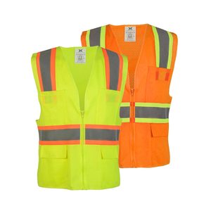 Gilet de sécurité réfléchissant à haute visibilité en polyester bicolore avec logo personnalisé CITICITY, classe 2 ANSI, pour géomètres, avec poches - Product Image 1