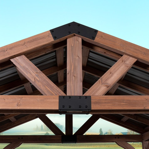 Kits de système de toit à persiennes étanches Gazebo extérieur en bois plastique Jardin WPC Pergola en bois - Product Image 5