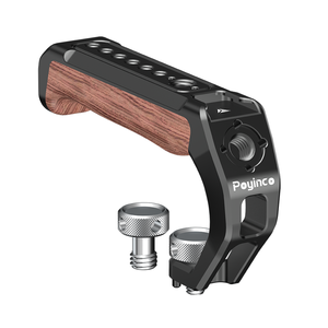 Top Handle Quick Release Handgrip for <strong>Camera</strong> Cage Rig 3/8" ARRI Locating Pins Black Lightweight Wood Aluminum Alloy Handle <strong>Grip</strong> - Product Image 1