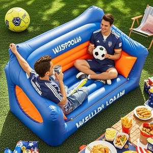 Sofá inflable perezoso doble portátil para dos para acampar, ocio, actividades al aire libre, fácil de almacenar y configurar productos - Product Image 1