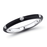 Offre Spéciale : Bagues KYRA0920 en laiton plaqué platine avec zircon, motifs de mode, émail coloré, petites pierres ovales en grappe pour femme