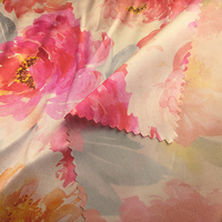Tissu Satin Soie Polyester Tissé Uni Imprimé Floral Personnalisé 150 CM