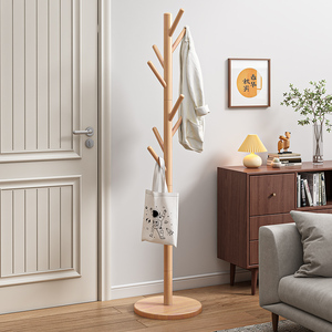 <span class=keywords><strong>Appendiabiti</strong></span> Moderno in Legno Massello da Pavimento <span class=keywords><strong>a</strong></span> <span class=keywords><strong>Soffitto</strong></span>, <span class=keywords><strong>Appendiabiti</strong></span> da Parete per Camera da Letto con Facile Montaggio - Product Image 6