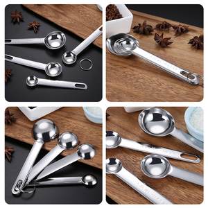 Chất Lượng Cao Sang Trọng 4/6/7/8 Pcs Thép Không Gỉ Đo Muỗng Bột Muỗng Nhỏ Kẹo Scoop Đo Scoop Cho Thực Phẩm - Product Image 4
