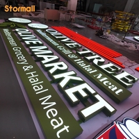 Panneau acrylique avec conception de logo gratuite, enseigne lumineuse, enseigne LED extérieure, lettres en relief 3D pour la publicité sur les devantures de magasins