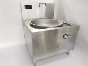 10 kW 30 kW kommerzieller Restaurant-Induktionskocher Wok-Ofen Edelstahl-Einzelbrenner Kochplatte chinesische Wok-Bereichsstation