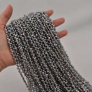 Cuentas Sueltas de Perla Natural de Agua Dulce Gris de 4mm, 1320 Unidades, para la Elaboración de Joyas, Accesorio de Color - Product Image 5