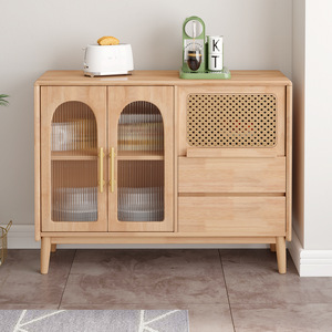 Rattan Solid Wood <b>Sideboard</b> 900mm+ Storage Cabinet For Living Room <b>Kitchen</b> - Product Image 2