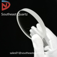 Bloc de verre Quartz fondu, en chanfrein, 4mm d'épaisseur, disque rond