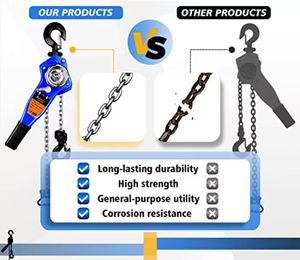 ห่วงโซ่บล็อก1650LBS อัลลอยด์แบบพกพาขนาด6มม. 10FT ใหม่รอก2ตะขอสำหรับการก่อสร้างแบบเปิดโล่ง - Product Image 4