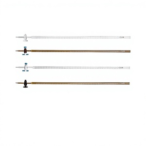 Burette en verre borosilicaté transparente ou ambrée avec robinet en verre et robinet en PTFE, 10ml, 25ml, 50ml, 100ml, pour titration en laboratoire - Product Image 6