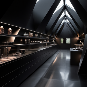 2024 AI Concept Design Gabinetes de cocina minimalistas modernos Muebles para el hogar Efectos visuales realistas Showroom AI 3D Rendering - Product Image 3