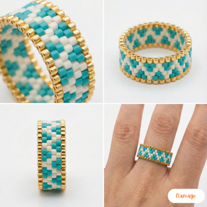 Anillos Boho Minimalistas Hechos a Mano para Mujer, Chapados en Oro de 24K, con Grabado Personalizado y Diseño Geométrico - Product Image 2