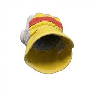 Gants de travail robustes en cuir de vachette fendu, avec dos perforé en tissu de coton, protection industrielle des mains, manchette caoutchoutée, CE - Product Image 5