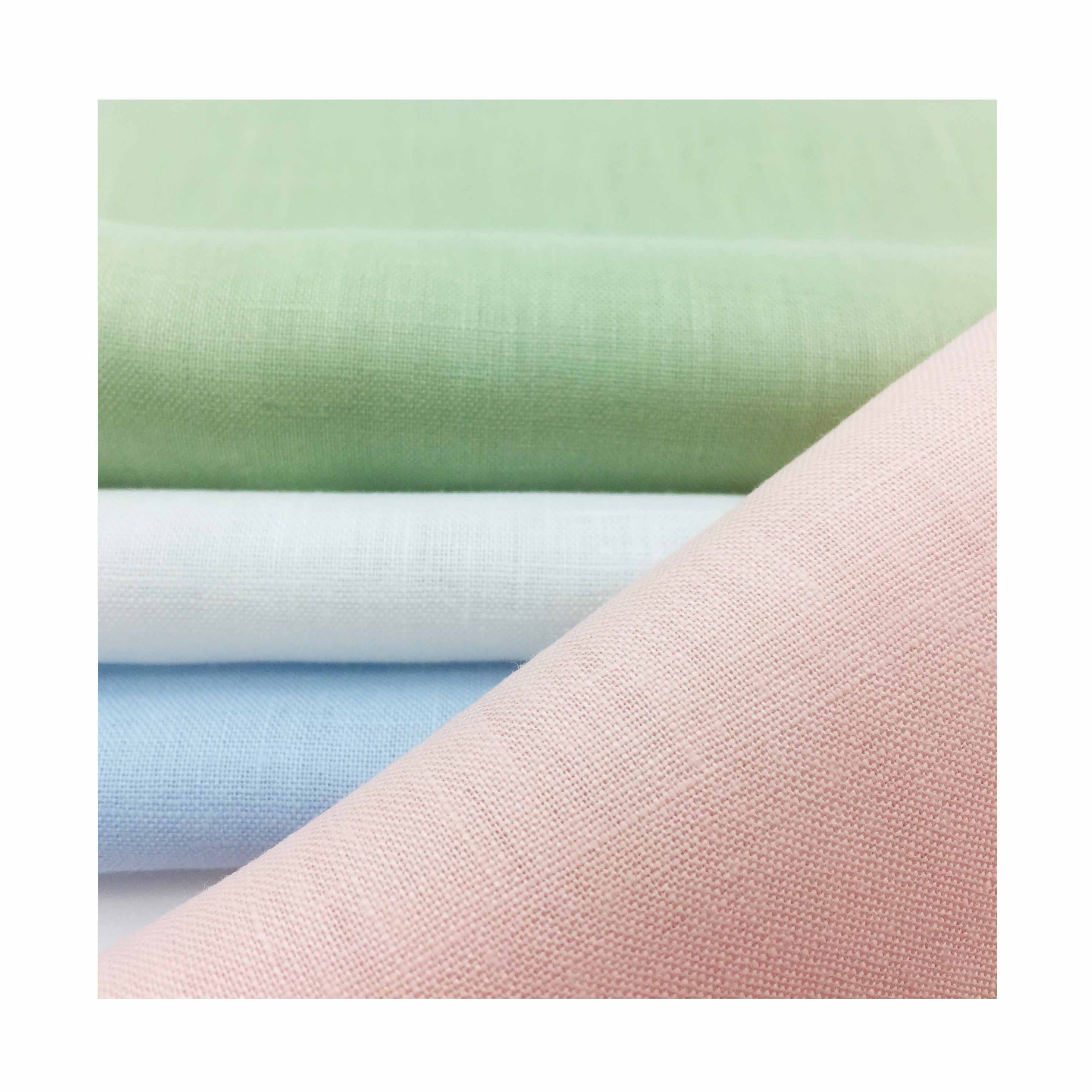 Пользовательский цвет дешевая цена чистый лен 100% льняная ткань для одежды рубашек