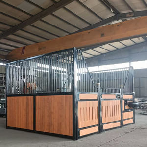Puerta de establo para <span class=keywords><strong>caballos</strong></span> de 2x3m, nueva, negra, con estructura de madera y acero, para uso interno, de metal, con <span class=keywords><strong>altura</strong></span> de 2.2m - Product Image 2