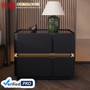 Nhà Phòng Ngủ thiết yếu 2025 gỗ chuyển đổi ngăn kéo bên bảng với kính cường lực Countertop tại nhà máy tỷ giá - Product Image 4