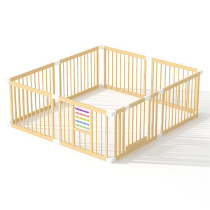 Parc pour bébé Montessori pliable, barrière de sécurité <span class=keywords><strong>en</strong></span> <span class=keywords><strong>bois</strong></span> pour bébé, barrière de sécurité portable pour enfant, porte de sécurité, clôture - Product Image 1
