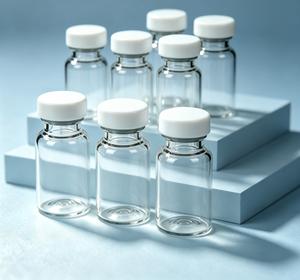 Flat White Plastic Lid Ultra Clear Borosilicate <b>Crimp</b> Vials, Airtight Mini Glass Bottles For Sample Storge - Product Image 1