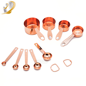 Rose Gold 9 Pcs Đầy Đủ Thép Không Gỉ Đo Cup Thìa Đặt Phong Cách Mới Cao Cấp Nhà Bếp Nướng Công Cụ Đo - Product Image 1