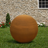Statue de boule de sphère creuse en acier Corten moderne en métal décoration de paysage de cour de maison extérieure ornements de jardin