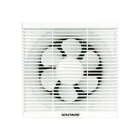 Obturateur mural carré en plastique pour fenêtre Ventilateur d'extraction de salle de bain Ventilateur d'extraction d'air de cuisine avec cadre et obturateur en métal
