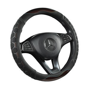Cubierta de <span class=keywords><strong>volante</strong></span> de cuero PU de fibra de carbono deportiva BLA antideslizante transpirable Universal 15 pulgadas Renault <span class=keywords><strong>CHEVROLET</strong></span> modelo 010 - Product Image 6