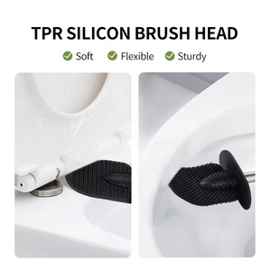 Household Long Handle <strong>Toilet</strong> Cleaning Tools TPR <strong>Silicone</strong> Stainless Steel <strong>Toilet</strong> <strong>Brush</strong> - Product Image 5