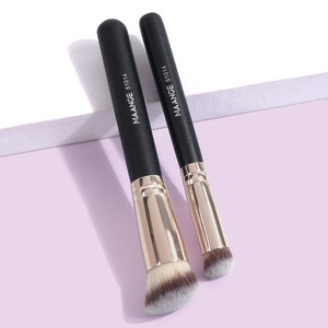 MAANGE — lot <span class=keywords><strong>de</strong></span> 2 pinceaux pour correcteur, pour <span class=keywords><strong>fond</strong></span> <span class=keywords><strong>de</strong></span> <span class=keywords><strong>teint</strong></span>, <span class=keywords><strong>liquide</strong></span>, manche en bois, logo personnalisé, <span class=keywords><strong>pinceau</strong></span> <span class=keywords><strong>de</strong></span> maquillage, noir - Product Image 4