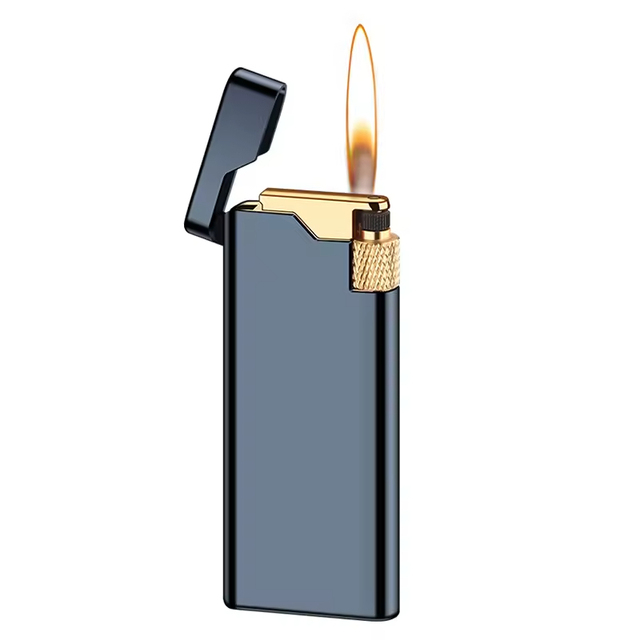 New Personalized Portable Metal Slim Wheel Lighter, Butane Gas Customizable logo Lighter, Mini Cigarette Lighter, Gift