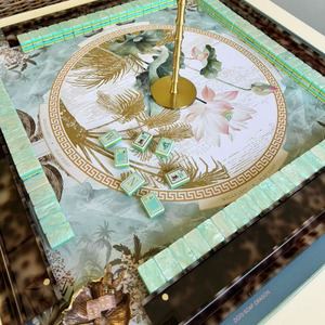 Juego de Fichas de Mahjong Americanas de Acrílico Azul <span class=keywords><strong>Coral</strong></span>, Modernas, Plegables, para 4 Jugadores, Diseño de Lujo Premium, Portátiles, para <span class=keywords><strong>Casino</strong></span> - Product Image 6