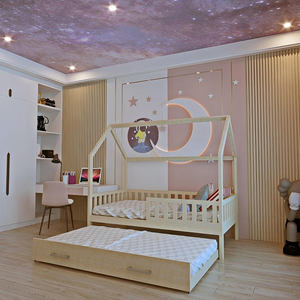 Montessori đôi kích thước giường với Pull-out giường tự làm sàn giường khung cho trẻ sơ sinh và trẻ em - Product Image 3