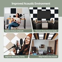 Panneau mural insonorisant noir, panneau acoustique pour animaux de compagnie, panneau acoustique absorbant le son en polyester pour l'enregistrement musical, studio à domicile