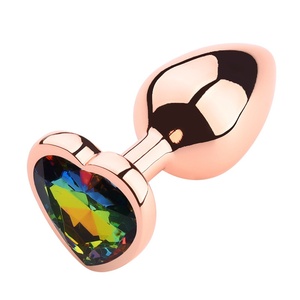 Plug Anale a Forma di Cuore in Metallo Oro Rosa per Uomini e Donne, Accessorio SM, Dilatatore per Adulti - Product Image 2