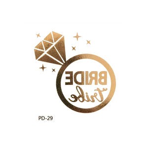 Autocollants temporaires de tatouages de mariage de mariée d'équipe métallique pour des conceptions de Glam de timbre chaud de partie nuptiale - Product Image 6