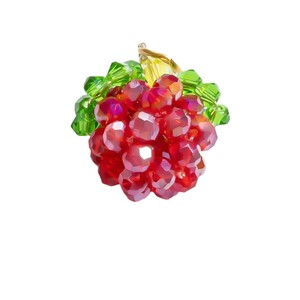 Pendentif en verre fait main, accessoires de bijoux DIY, breloques thème fruits (raisins, ananas, fraises), en acier inoxydable, cadeau unisexe - Product Image 5