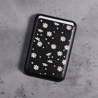 Porte-cartes magnétique en cuir PU INS Daisy Flowers pour iPhone, porte-cartes universel pour téléphone Samsung, étui portefeuille