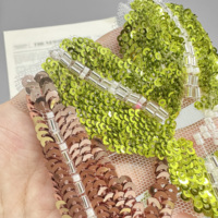 Nouvelle arrivée, applique florale en sequins verts, broderie à la main, patch floral pour vêtements, accessoires, robe, chemise, décoration