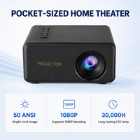 Mini projecteur de dessins animés pour enfants, portable, LED 1080P, 50 lumens ANSI, entrée USB, 24 à 100 pouces, pour films en famille avant le coucher