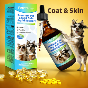 Diepzee-tonijn & zalm visolie vloeibaar voedingssupplement voor katten & honden - Schoonheidshaar & gezondheidsverzorging fles - Product Image 1