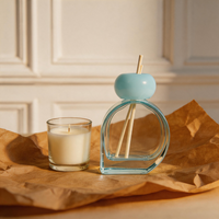 Ensemble de flacons vides pour diffuseur de parfum, aromathérapie, 75 ml, rose et jaune teinté, forme donut