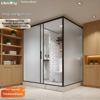 Salle de bain portable avec douche, unité de salle de bain compacte pour le camping en plein air