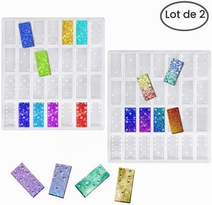 ชุดแม่พิมพ์เรซิ่น DIY งานฝีมือขายดี แม่พิมพ์โดมิโนซิลิโคนเรซิ่น - Product Image 5