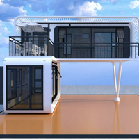 Cabine Apple moderne préfabriquée à double étage, module spatial modulaire, étanchéité à trois niveaux, garantie 5 ans pour utilisation en hôtel côtier
